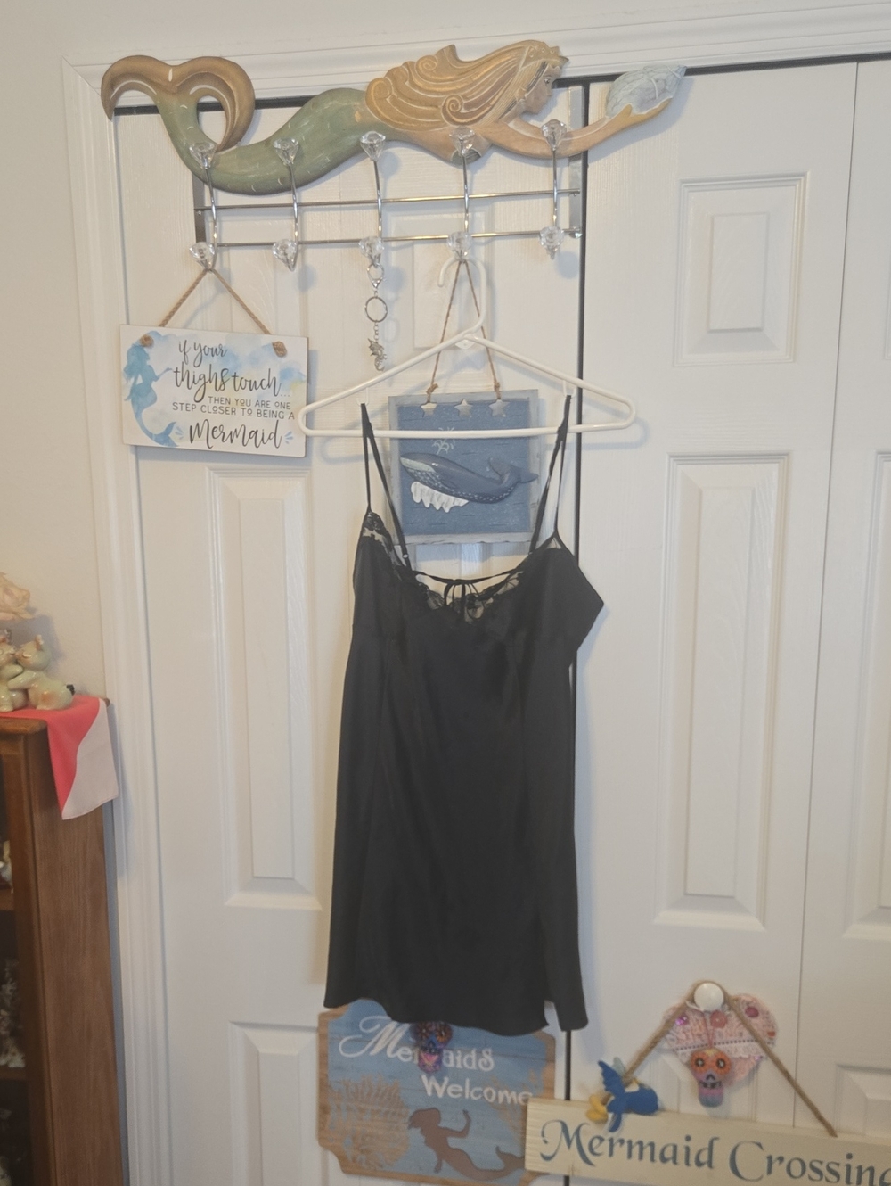 Victoria's Secret Black Lace-Trim Slip